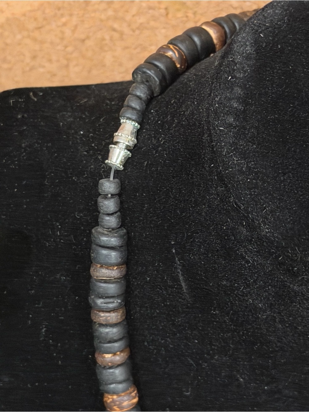 Boho Black and Brown Beaded Women's Necklace - Picture 3 of 3